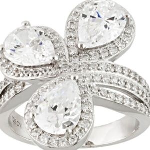 New cz Rhodium over Sterling Ring SIZE 10